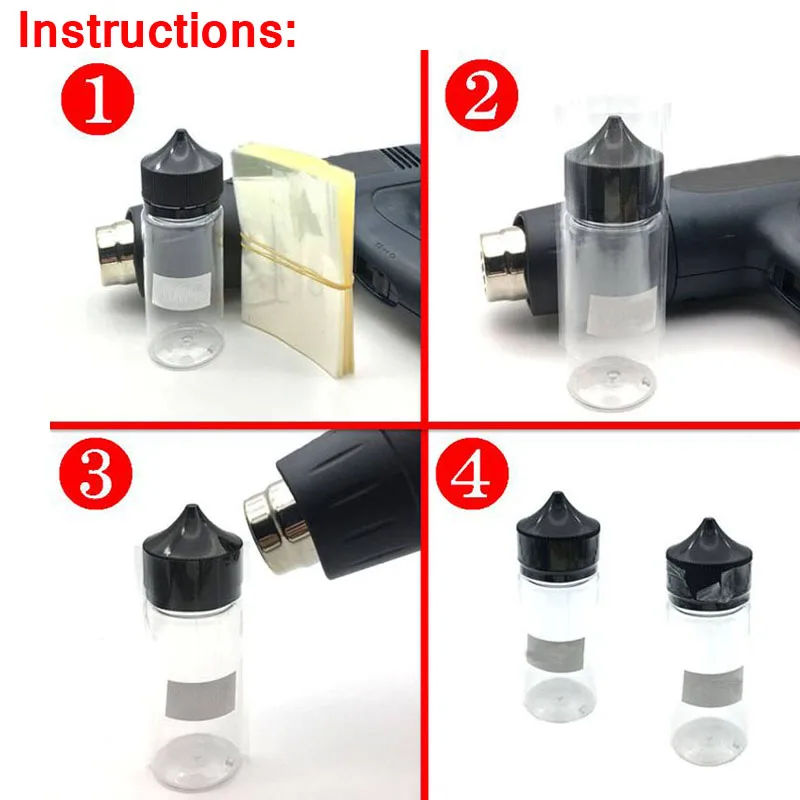 Clear Heat Shrink Tube PVC Wrap Film for 15ml 30ml 50ml 60ml 100ml 120ml Plastic pen Bottle 200pcs