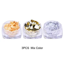 1 коробка золотой серебряный ноготь художественная наклейка неправильная алюминиевая фольга бумага 3D блеск DIY Маникюр УФ Гель-лак Инструменты для украшения ногтей