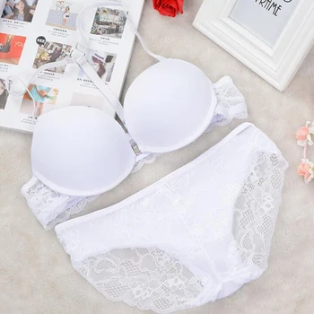 

2020 New Underwear Bra Japanese And Korean Version Y-Shaped Belt Beautiful Back Gather Bra Underwear Set