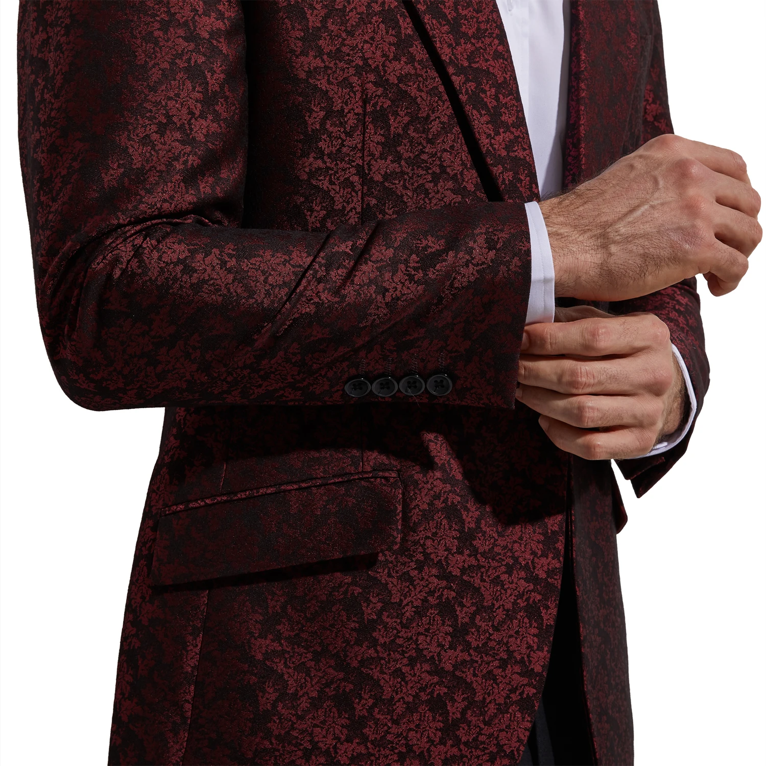 Темно Красное Жаккардовое мужской костюм Модная Куртка Блейзер Slim Fit индивидуальный заказ свадебные Для мужчин Блейзер Куртка Veste Homme костюм