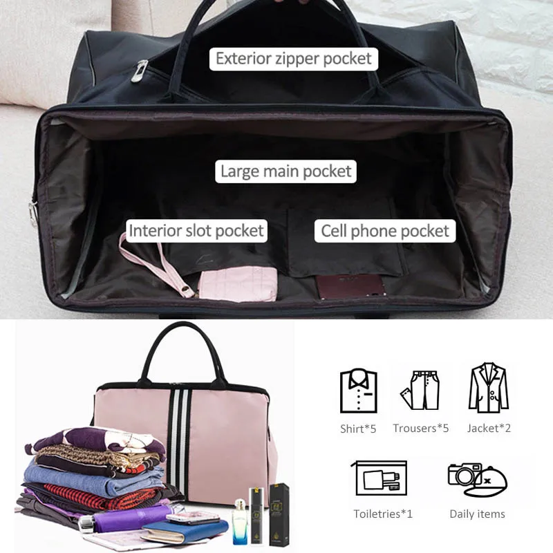 Korean Version Overnight Weekend Traveling Bag Strip Handbag Big Travel Bag Luggage Men's Foldable Duffle Bags New XA637ZC