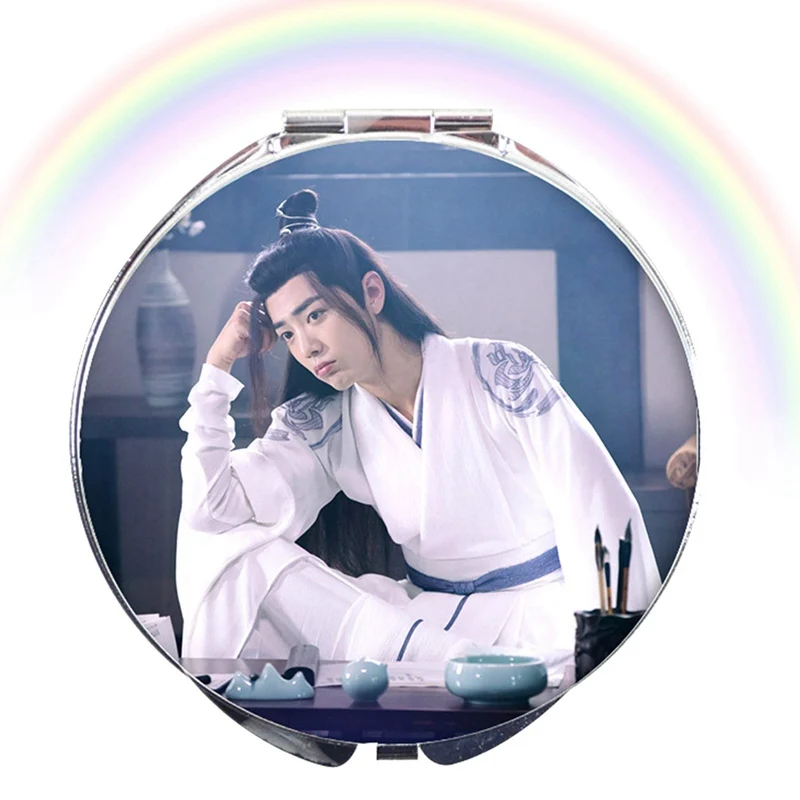 Chen Qingling Wang Yibo Xiaozhan фото портативные двухсторонние компактные зеркала Лупа элегантные модные ручное Карманное зеркальце