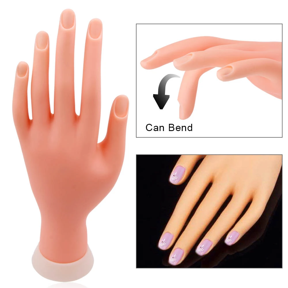 Nail Practice Hand Model Flexible Movable Silicone Prosthetic Soft Fake