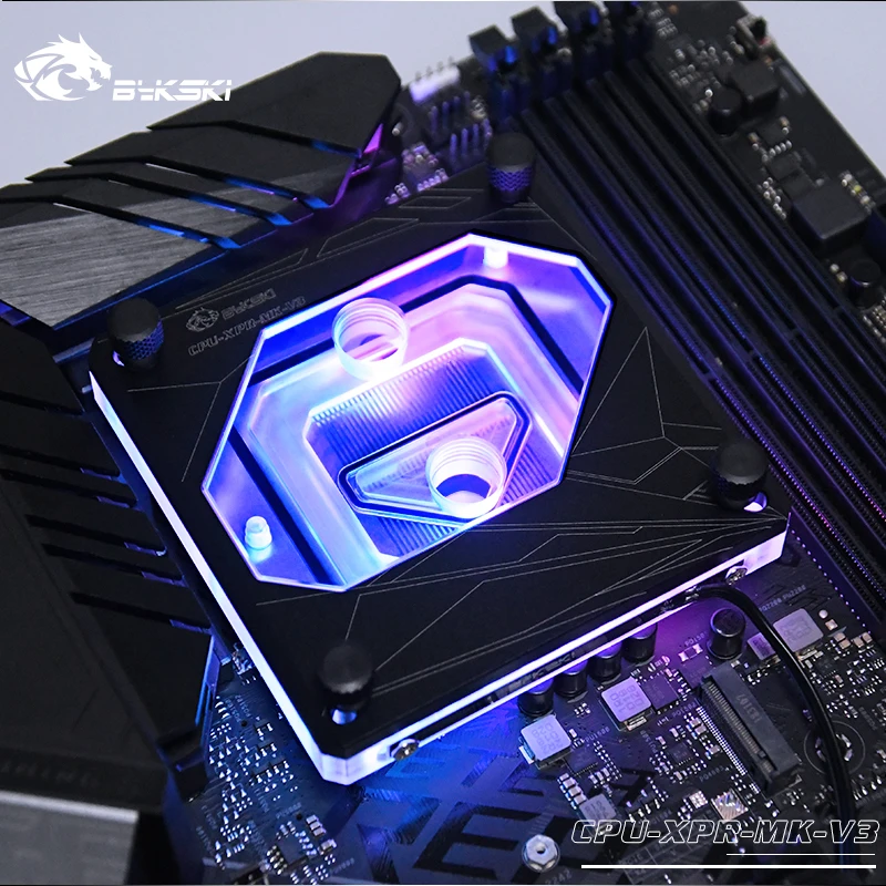 Bykski Процессор воды блок использовать для INTEL LGA1150 1151 1155 1156 2011 2066X99 I7/12 V RGB/5В 3PIN A-RGB светильник/Поддержка AURA