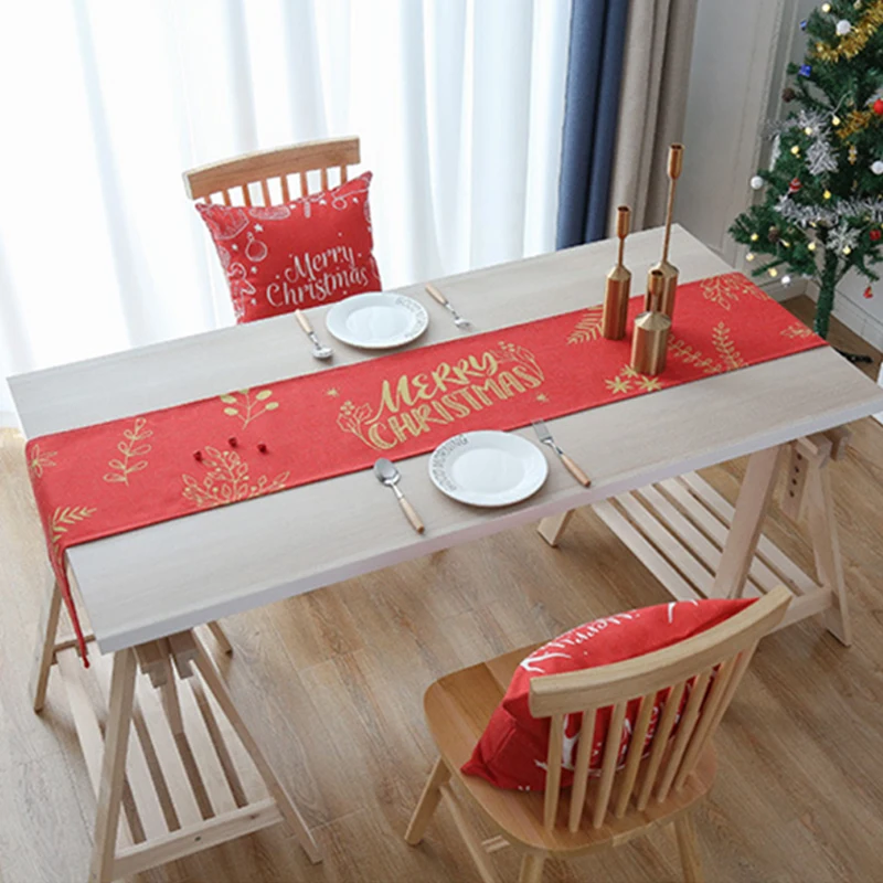 New Year Christmas Table Runner Christmas Table Cloth Red Table Runner Dining Table Coffee Table Christmas Decorations for Home