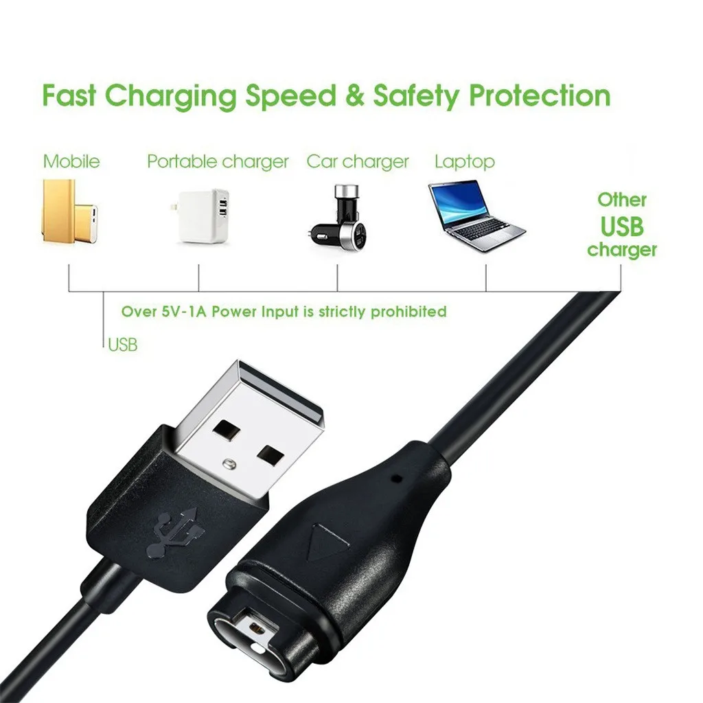 

Fast Charging USB Charger for Garmin fenix 6S/6/6x Pro Smart Watch Accessories USB Cable Data Sync Charging Cable 19Sep