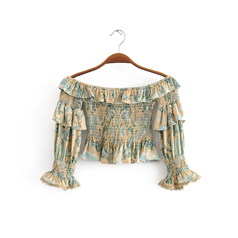 Jastie, Свободные повседневные Широкие штаны, винтажные, шикарные, с принтом, Boho, пляжные, длинные штаны, с рюшами, расклешенные брюки, женские штаны, pantalones mujer