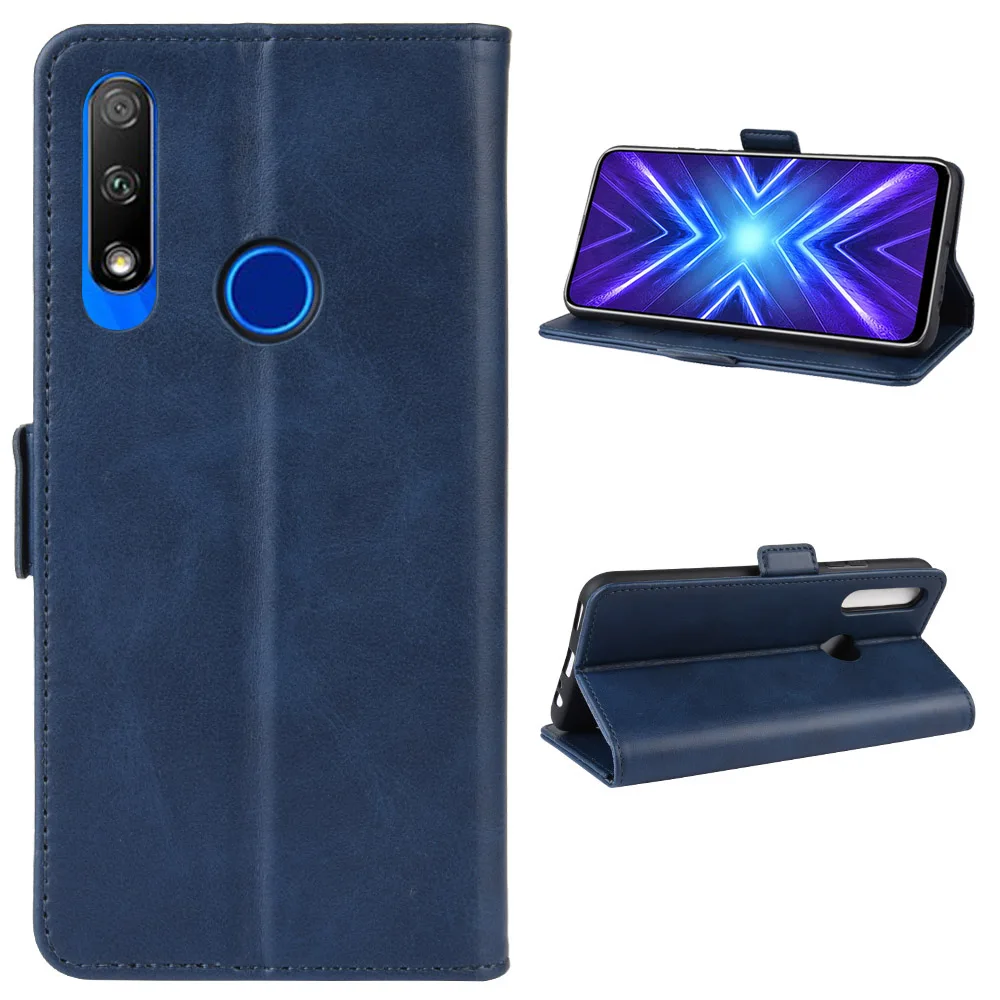 Чехол-книжка из искусственной кожи, чехол-бумажник для huawei Honor 9X Premium(Honor 9X Global с задней разблокировкой отпечатков пальцев) GG - Цвет: JFCSK Blue
