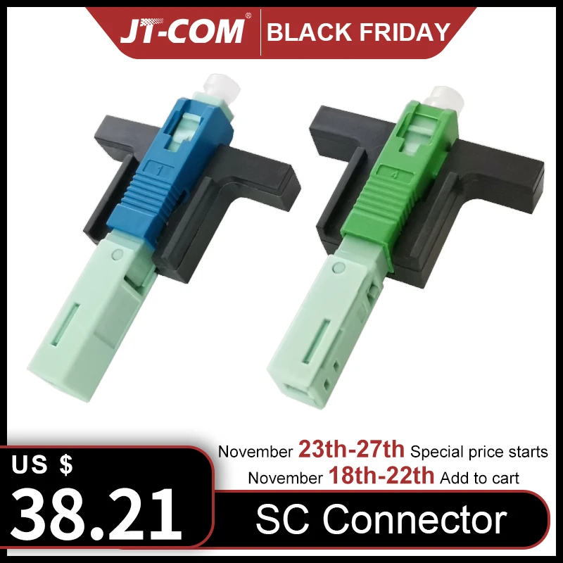 

SC UPC Fiber Fast Connector 50PCS Single-Mode FTTH Fiber Tool Cold Connector Tool Fiber Optic Fast Connnector 53mm