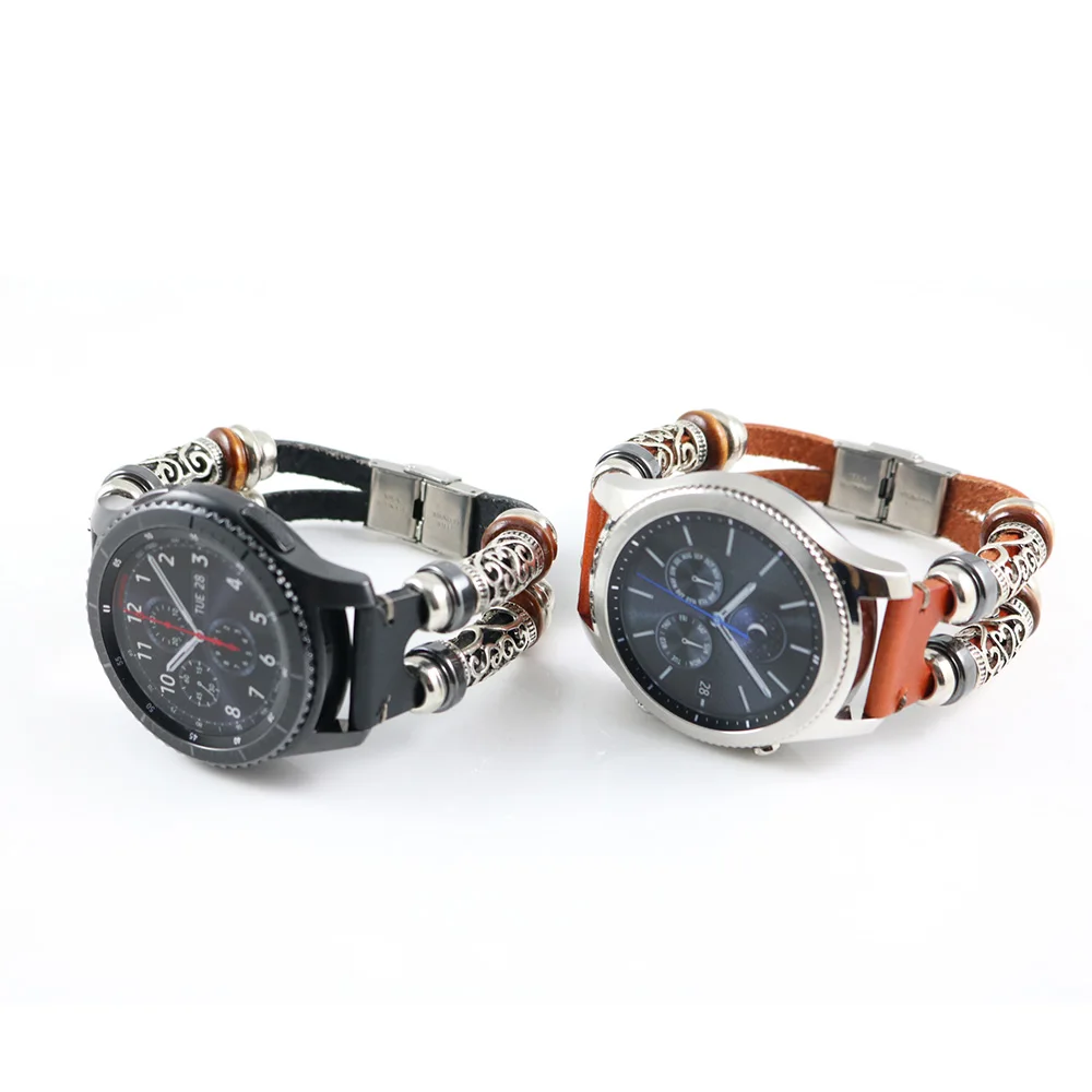 22 мм кожаный ремешок для часов samsung galaxy watch 46 мм gear S3 сменный ремешок для часов huawei GT браслет