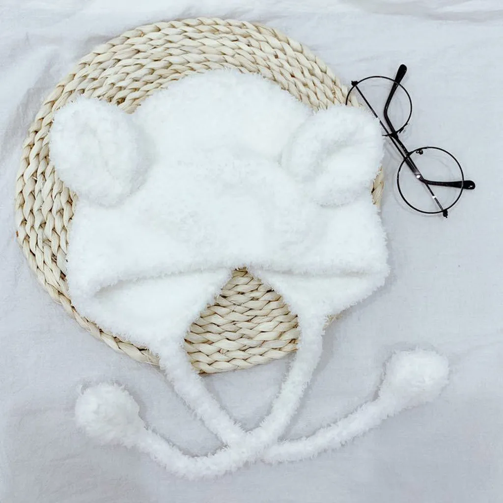 Baby Boy Girl Детская зимняя теплая шапка Cartoon Warm Earflap Knit Crochet Beanie Cap winter warm hat free shipping#4