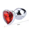 Size Plug anal diamond metal heart red