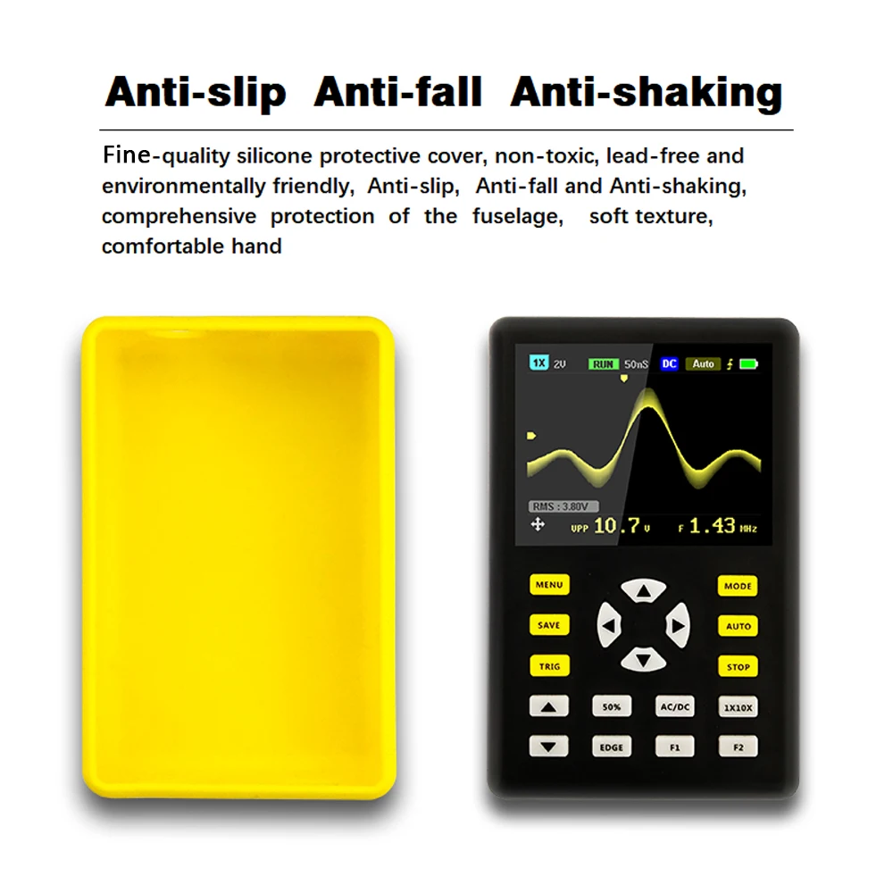 

5012H 2.4" LCD Display Screen Handheld Portable Digital Mini Oscilloscope with 100MHz Bandwidth and 500MS/s Sampling Rate