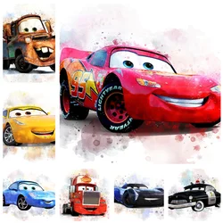 Disney Cars Story pintura de diamantes de dibujos animados, Rayo McQueen 5D, bricolaje, juego completo de bordado, regalo, pasatiempo, mosaico, decoración del hogar