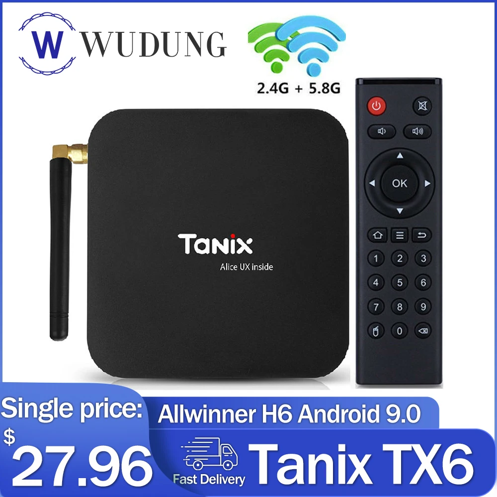 ТВ приставка Tanix TX6 Allwinner H6 Android 9 0 4 ядра + 32/64 ГБ 4K 2 4/5 ГГц Wi Fi|ТВ-приставки и