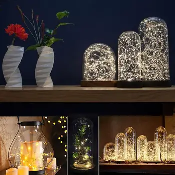 

1/4/6m 10/40/60 LED Lamp String Fairy Copper Wire Micro Rice Xmas Wedding Home Garden Decor Festival Gifts Decoration Light Rope