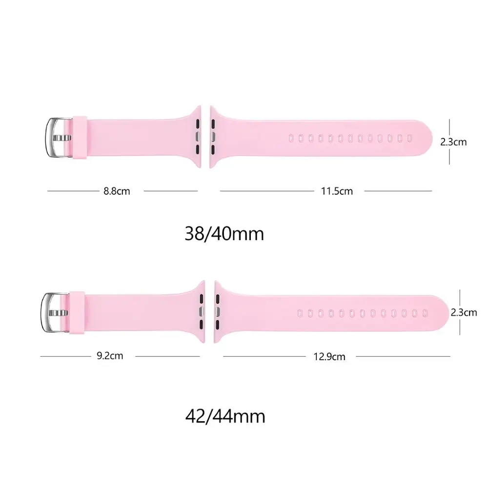 Мягкий силиконовый ремешок для Apple Watch Series 4, 3, 2, 1, 44 мм, 40 мм, 42 мм, 38 мм, детский сменный ремешок, браслет для iWatch 4, 3, 2
