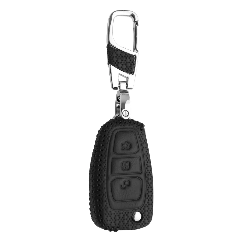 Чехол для ключей из натуральной кожи для Ford Fiesta Focus Mendeo titanium 2011-2013 Автомобильный Дистанционный брелок без ключа защитный чехол для ключей