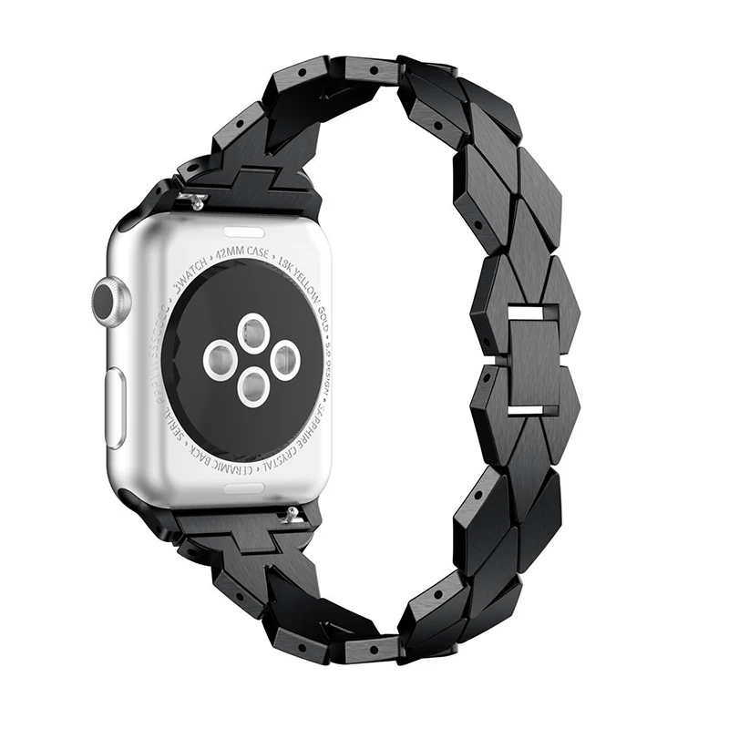 Ремешок для часов ALPQ из нержавеющей стали для Apple Watch 38 мм 40 мм 42 мм 44 мм Женский сменный Браслет с ромб для iwatch 4 3 2 1