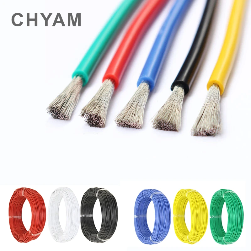 Cable de cableado resistente al calor, Cable de silicona blando, conector 12AWG, 14AWG, 16AWG, 18AWG, 20AWG, 22AWG, 24AWG, 26AWG, 28AWG, 30AWG