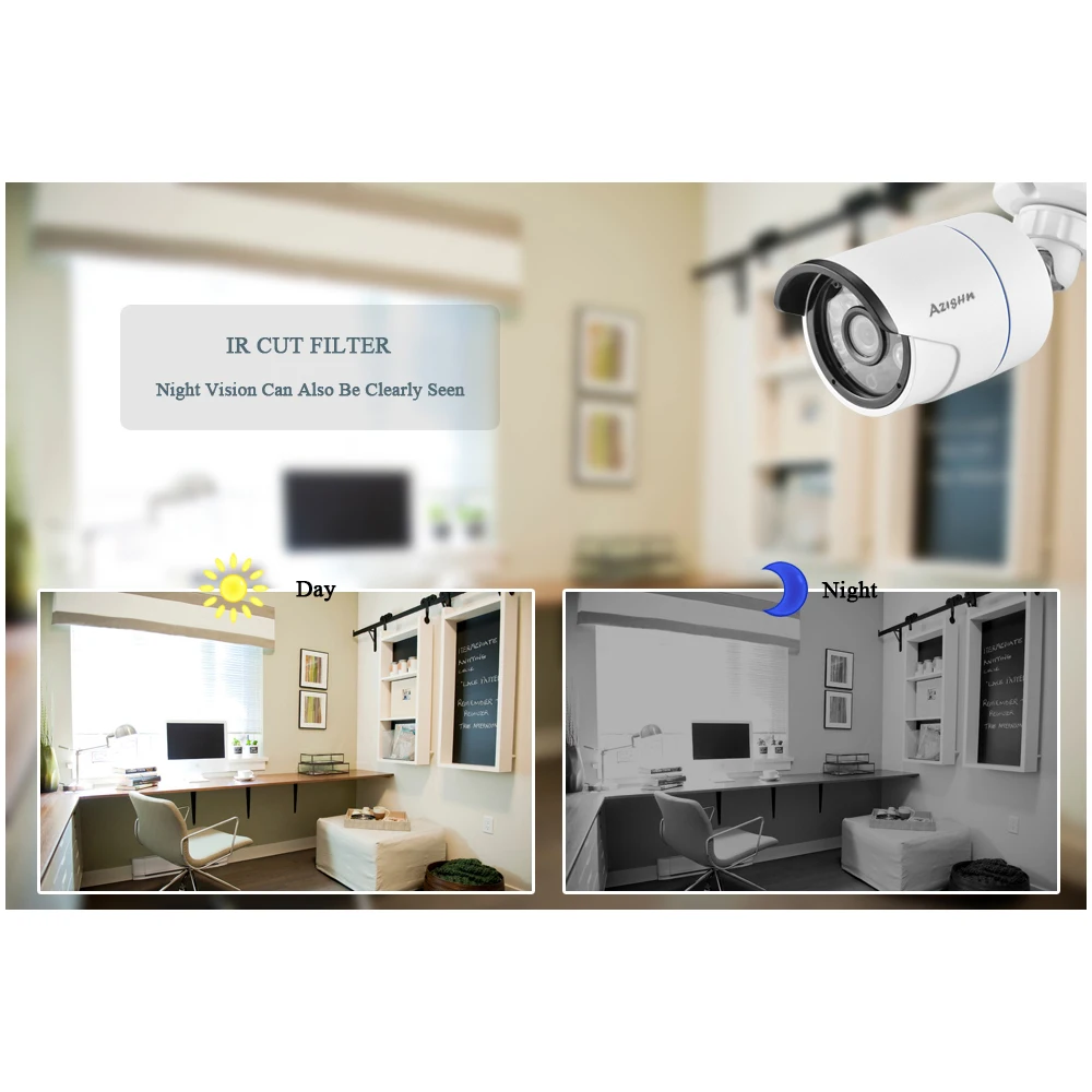 AZISHN 4CH 5MP POE NVR Security System H.265 5MP 4MP 2MP Audio Recording Outdoor IP66 Waterproof IP