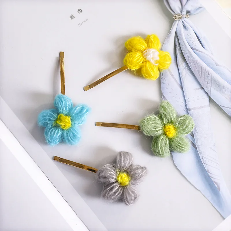 Новые цветные заколки для волос с цветами женщин и девочек модные милые