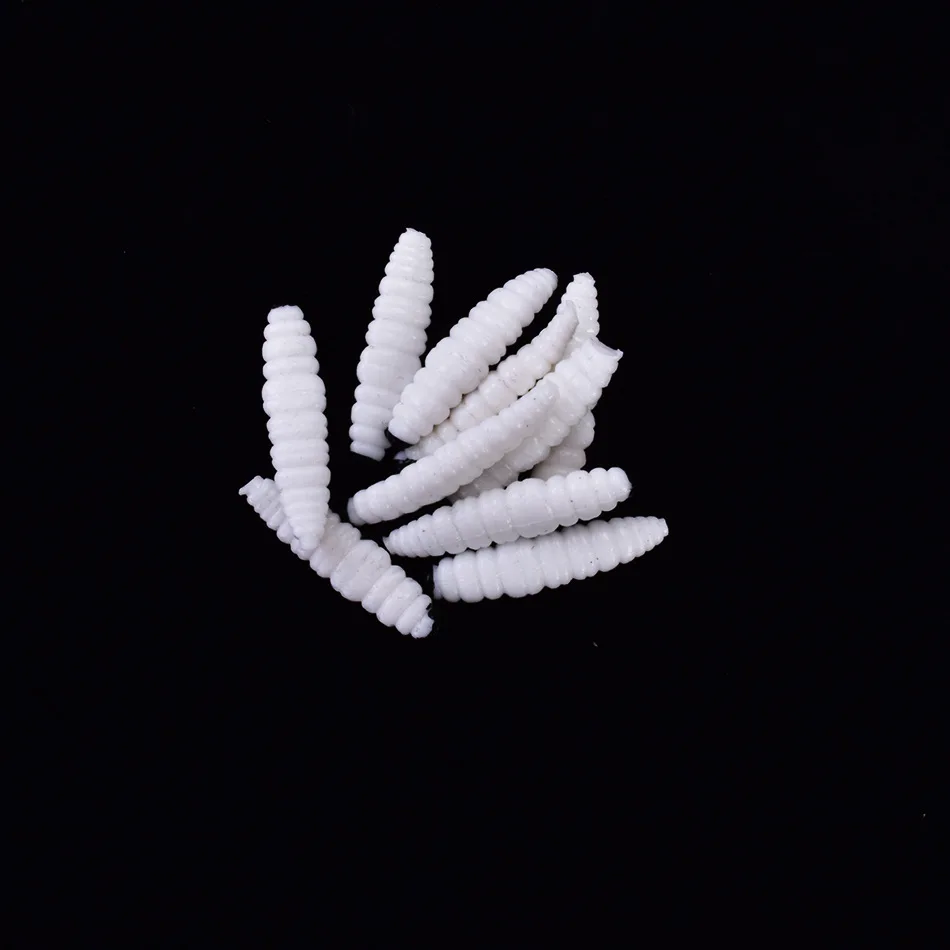 Черная голова Mealworm Maggots 3 см Приманка Мягкая приманка Кукуруза соя искусственные черви приманка