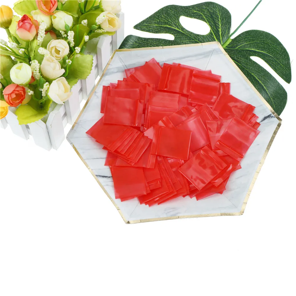 100pcs 3*4cm red Mini Bags Plastic Nuts Coins Packaging Bags Small Plastic Zipper Bag Jewelry Coin Poly Bag 2