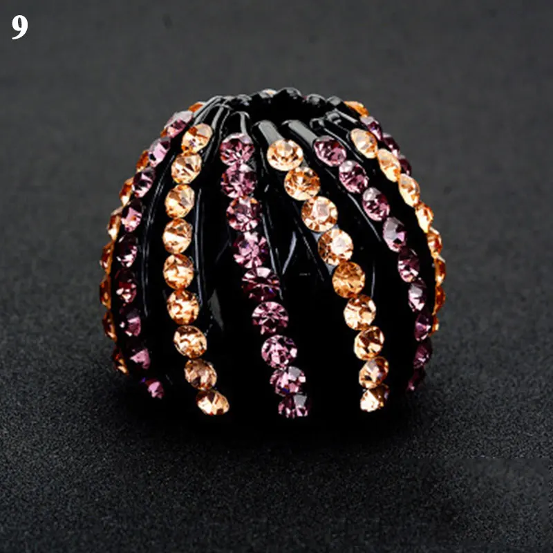 hair bows for women Women Bun Crystal Hair Claw Fashion Female Ponytail Headwear Horsetail Buckle Hair Clip Bird Nest Expanding Hair Accessories hair band for ladies Hair Accessories