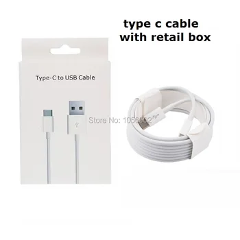 

1M 3FT Type C Cable to usb Line White round pvc date cable for samsung s8 s8 edge with Retail Package
