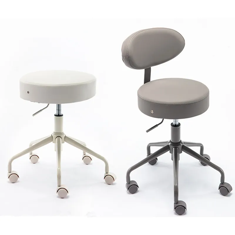 Rolling Medical Stool Doctor Dentist Doctors Spa Tattoo Chair Adjustable White 