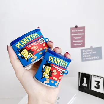 

New 3D Peanut Butter Bottle Earphone Case for Apple AirPods 1 2 3 Bluetooth Headset Silicone Cover Cases with Hook Funny case