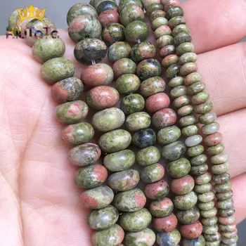 

Natural Unakite Round Stone Beads Rondelle Loose Spacer Beads For Jewelry Making Bracelet Charms Accessories 15" Strands 4/6/8mm