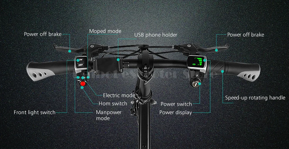 Fiido D1 Foldable Electric Scooter 2 Wheel Electric Bicycle 24V 250W Dual Brake System Portable Mini Folding Electric Bikes  (6)