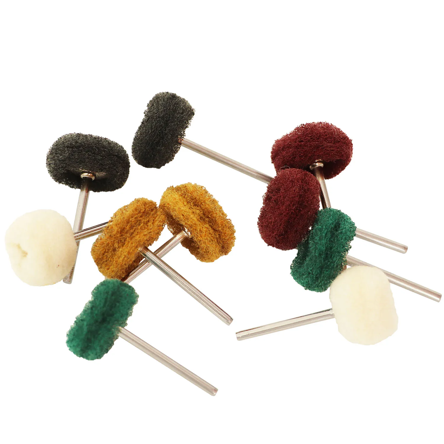 10pcs Mini Drill Abrasive Nylon Brush Buffing Polishing Wheels