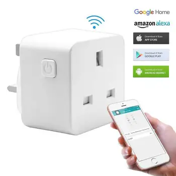 

2 4 8 pcs 13A UK wifi power socket Smart Plug with Power Monitor wireless wall Socket Outlet Google Home Alexa Voice Control