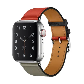 

Double Color Leather Watchband For Apple Watch Band 38mm 42mm For Apple iWatch Band 40mm 44mm Series 1 2 3 4 5 Strap Bracelet