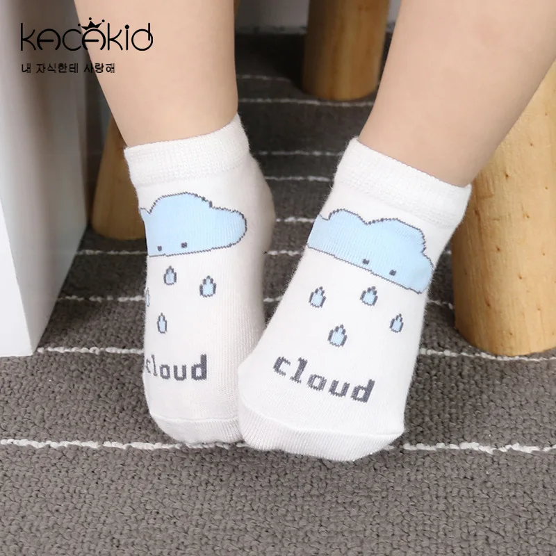 

Spring New Style Children's Socks Men And Women Baby Cute Cartoon Short Socks Infants Sun Moon Cloud Cotton Socks No-show Socks