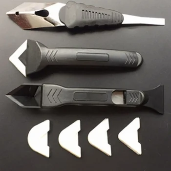 

3pcs Silicone Scraper Caulking Grout Tools Kitchen Window Cleaner Scrapers Set Sealant Finishing Cleaning Remover Kit