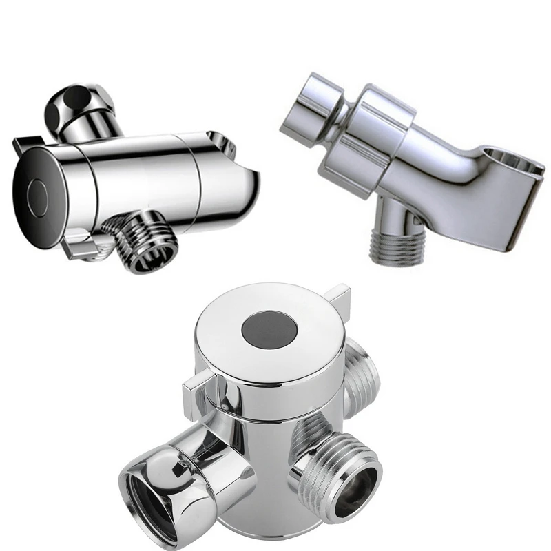 3 Way Tee Connector Shower Head Diverter Valve G1/2 Shower Adapter Adjustable Arm Holder Mount For Bathroom Toilet Bidet diverter valve shower head diverter valve