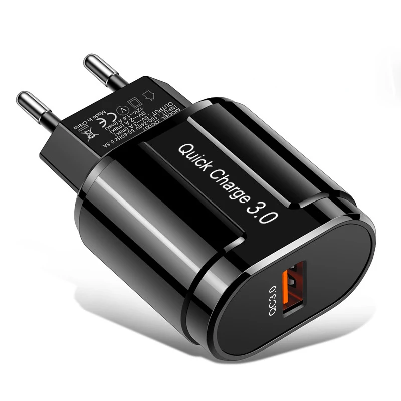 Lovebay Quick Charge 3,0 USB зарядное устройство EU US 5 в 3 А Быстрая зарядка мобильного телефона зарядное устройство для iPhone huawei samsung Xiaomi адаптер - Тип штекера: EU Black