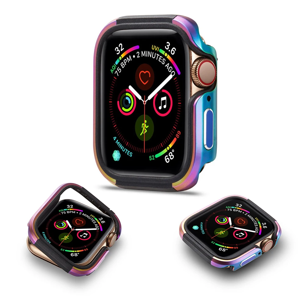 Чехол-бампер из ТПУ+ алюминиевого сплава для часов Apple Watch Case 44 мм 40 мм защитный аксессуар для iWatch Series 5 4