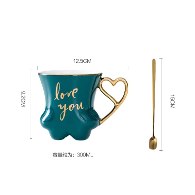 Инс Персонализированная керамическая кружка кошка коготь фарфоровая чашка милая пара чашка креативная кофейная чашка супер милая Бытовая чашка для воды - Цвет: A Style