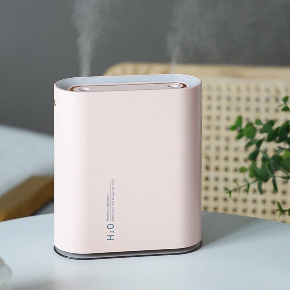 

New Simple Double Spray Humidifier Colorful Night Light Sleep Mute Large Capacity Home Office Moisturizing Diffuser Atomizer