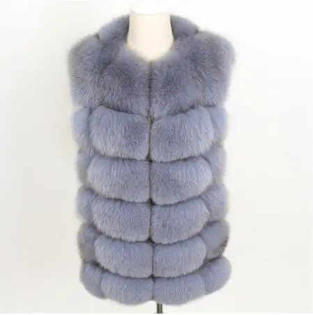 short vest 14 Новинка, женское осенне-зимнее модное пальто из настоящей лисы, зимний женский жилет из натурального меха, приталенная куртка с круглым вырезом, пальто, жилет - Цвет: short vest 14