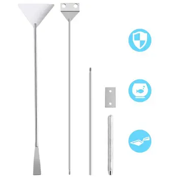 

1 Set Aquatic Plants Algae Scraper Fish Tank Algae Cleaning Scraper Aquarium Stainless Steel Tweezers Clips Scissors Silver