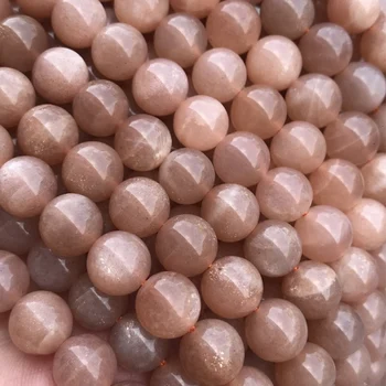 

Natural sunstone 8mm 10mm loose beads smooth round orange moonstone charm For Jewelry Making design DIY Bracelet necklace