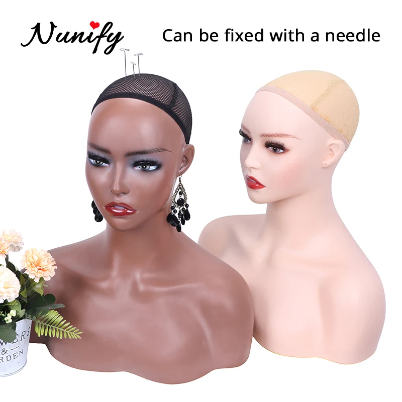 Mannequin Head With Shoulders African Female Realistic Manniquin Heads For  Wigs Wig/hat Display Head With Anti Slip Caps - Wigs Display Head -  AliExpress