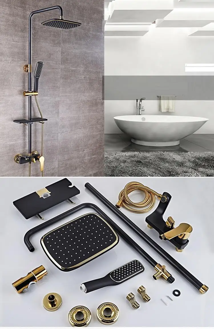 Conjunto Colonne Black Regadera De Douchette Piscina panel Ducha Douche Eletrico Chuveiro Do Banheiro Душевая система для ванной комнаты