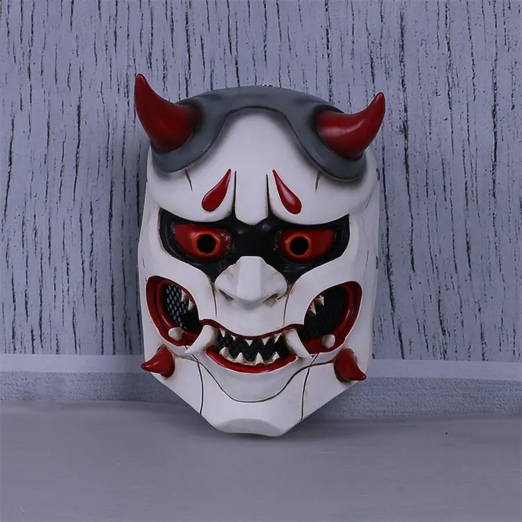 OW Evil Ghost Mask Cosplay Accessories Horrbie Full Face Head Masks Japan Prajna Scared Halloween Party Props